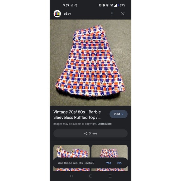 Vintage 1970s Barbie Mod Clone Fashion Skirt Plaid Print Red Blue Snap Closure - Picture 5 of 6